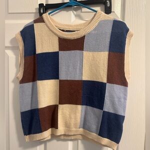 Checkered Sweater sleeveless top